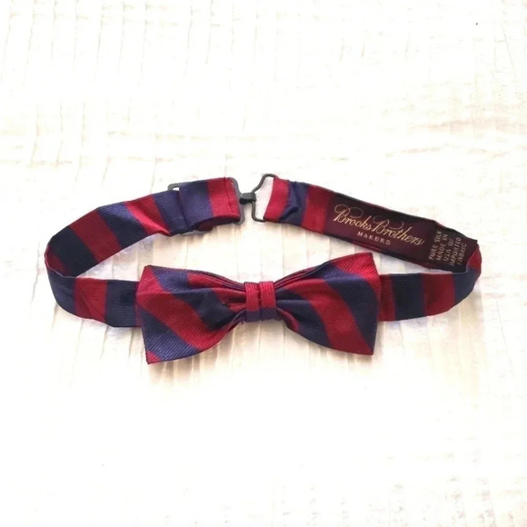 Brooks Brothers Makers Red Navy Children Pure Silk - Picture 1 of 10